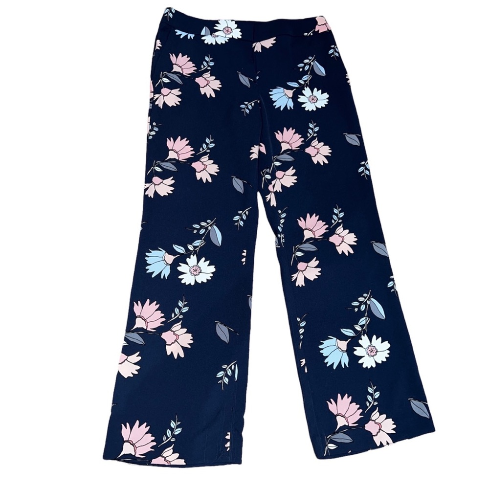 Tropical Floral Wide Leg Cropped Pants